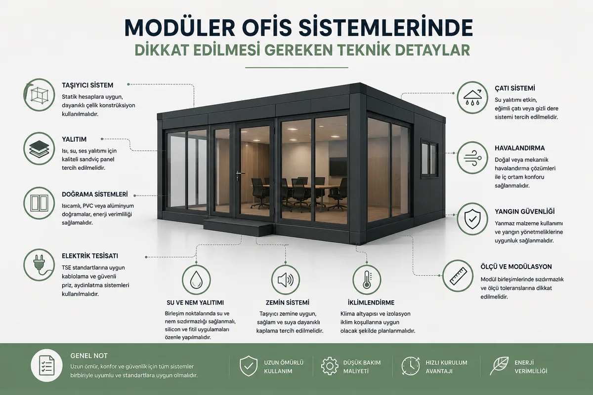 Modüler Ofis Sistemlerinde Dikkat Edilmesi Gereken Teknik Detaylar
