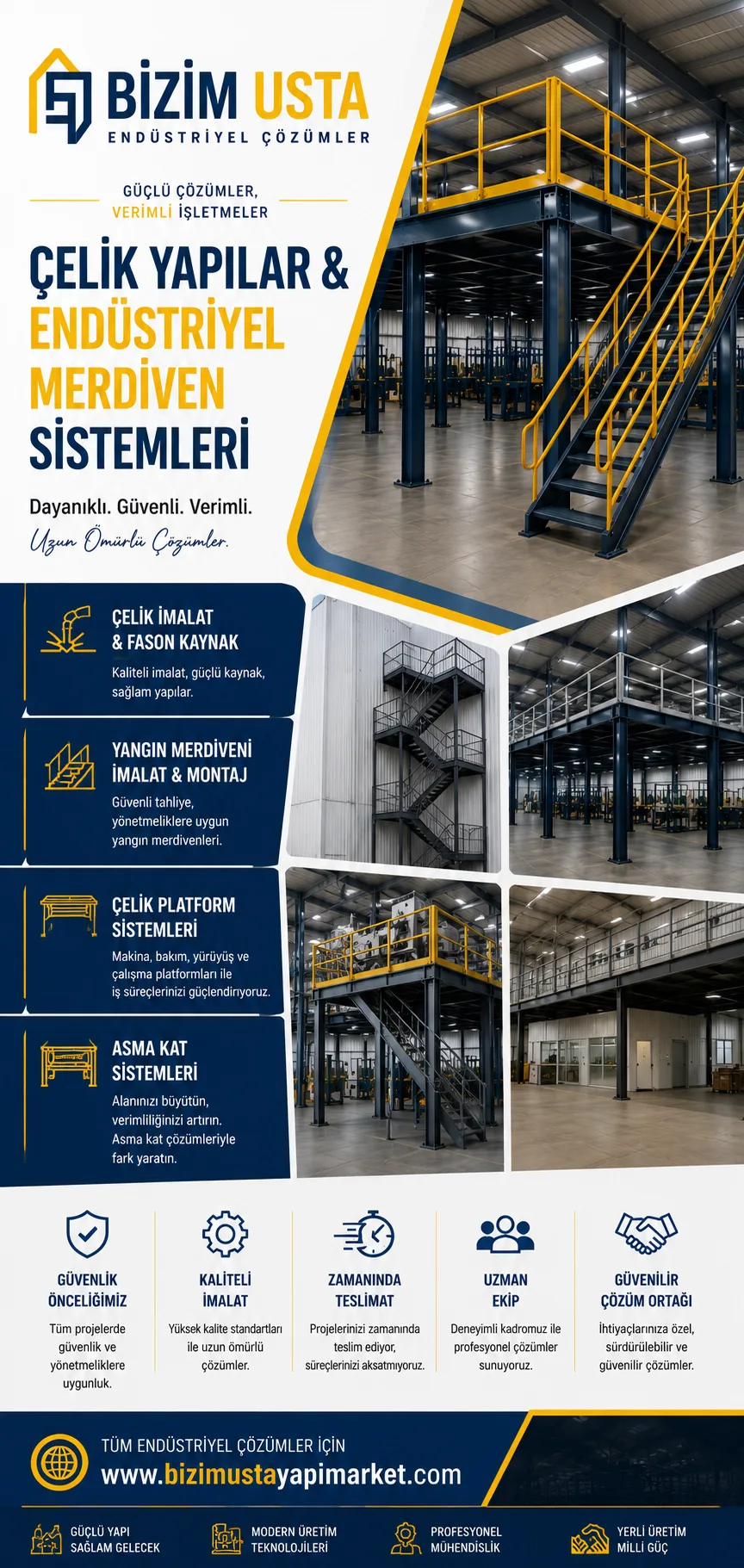 ÇELİK PLATFORM ÇELİK MERDİVEN
